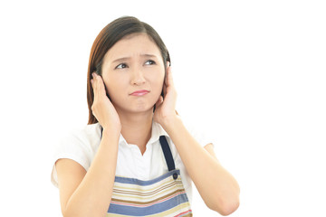 Naklejka premium 困った表情の女性