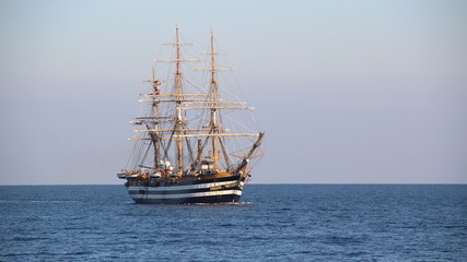 Fototapeta na wymiar beautiful Italian sailing ship on the high seas