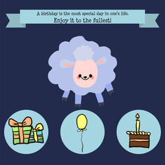 Congratulations birthday with a character lamb