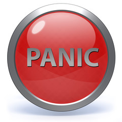 panic circular icon on white background