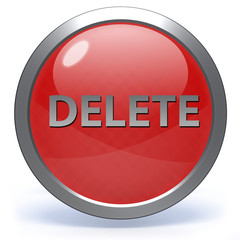 delete circular icon on white background