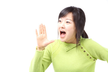 스튜디오 속 다양한 제스처의 젊은 여성