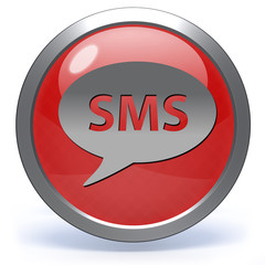 sms circular icon on white background
