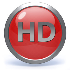 HD circular icon on white background