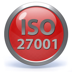 Iso 27001 circular icon on white background