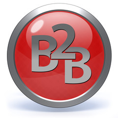 B2B circular icon on white background