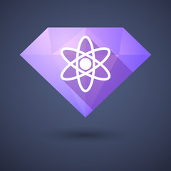 Diamond icon with an atom © jpgon