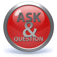 Q&A  circular icon on white background