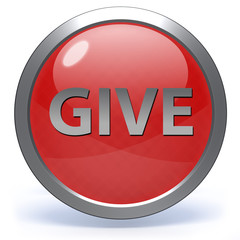 Give circular icon on white background