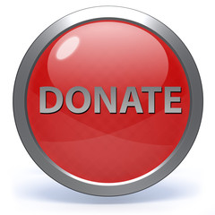 Donate circular icon on white background