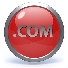 Com circular icon on white background