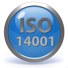 Iso 14001 circular icon on white background