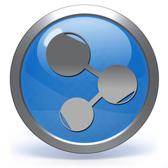 Database circular icon on white background