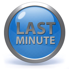 Last minute circular icon on white background