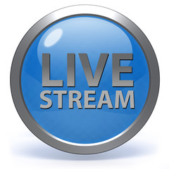 Live stream circular icon on white background