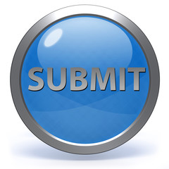 Submit circular icon on white background