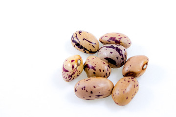 close up of some borlotti beans