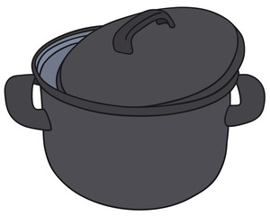 Hand drawing of a black pot