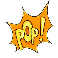 Vector Cartoon Comics Phrase - Pop.