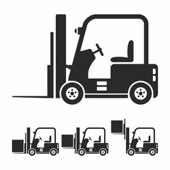 Forklift truck icon set