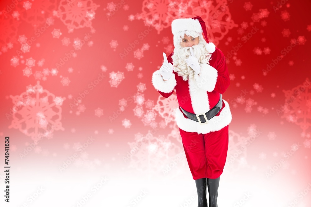 Poster composite image of santa claus keeping a secret