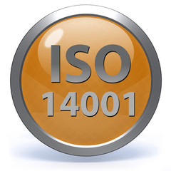 Iso 14001 circular icon on white background
