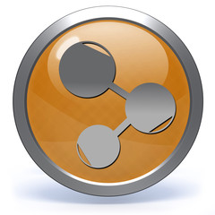 Database circular icon on white background