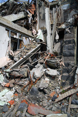 Close up of building ruins