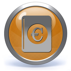 euro money book circular icon on white background