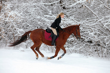 Winter riding on the in open air