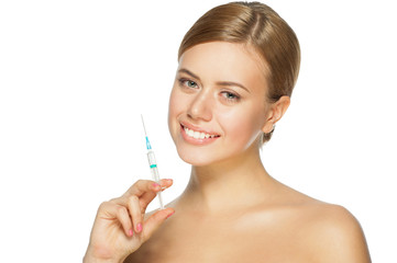 Woman with syringe