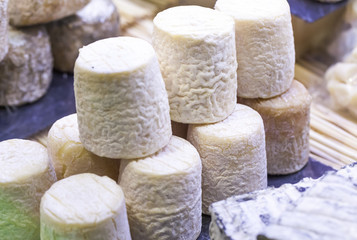 French specialty goat cheese at cheese monger