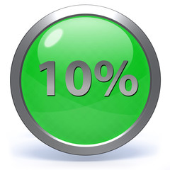 Ten percent circular icon on white background