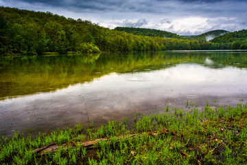 Clearing storm clouds over Long Pine Run Reservoir, Michaux Stat