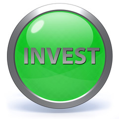 Invest circular icon on white background