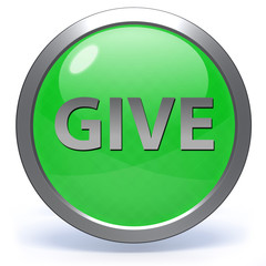 Give circular icon on white background
