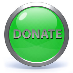 Donate circular icon on white background