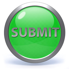 Submit circular icon on white background