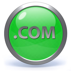 Com circular icon on white background