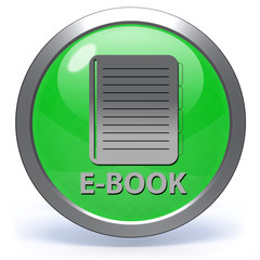 E-book circular icon on white background