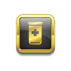 Obraz premium Health Kit Gold Vector Icon Button