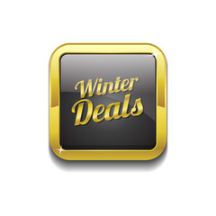 Winter Deals Gold Vector Icon Button