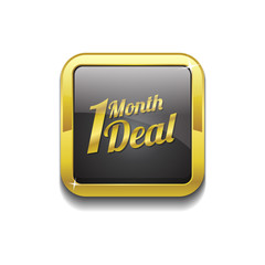 1 Month Deal Gold Vector Icon Button