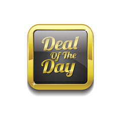 Deal Of The Day Gold Vector Icon Button