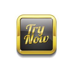 Try Now Gold Vector Icon Button
