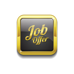 Job Offer Gold Vector Icon Button