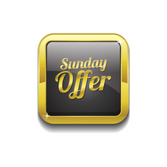 Sunday Offer Gold Vector Icon Button