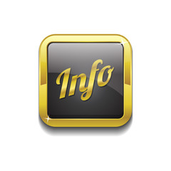 Info Gold Vector Icon Button