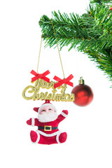 Santa hang at the Christmas tree