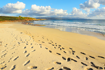 footprints on Le Bombarde beach